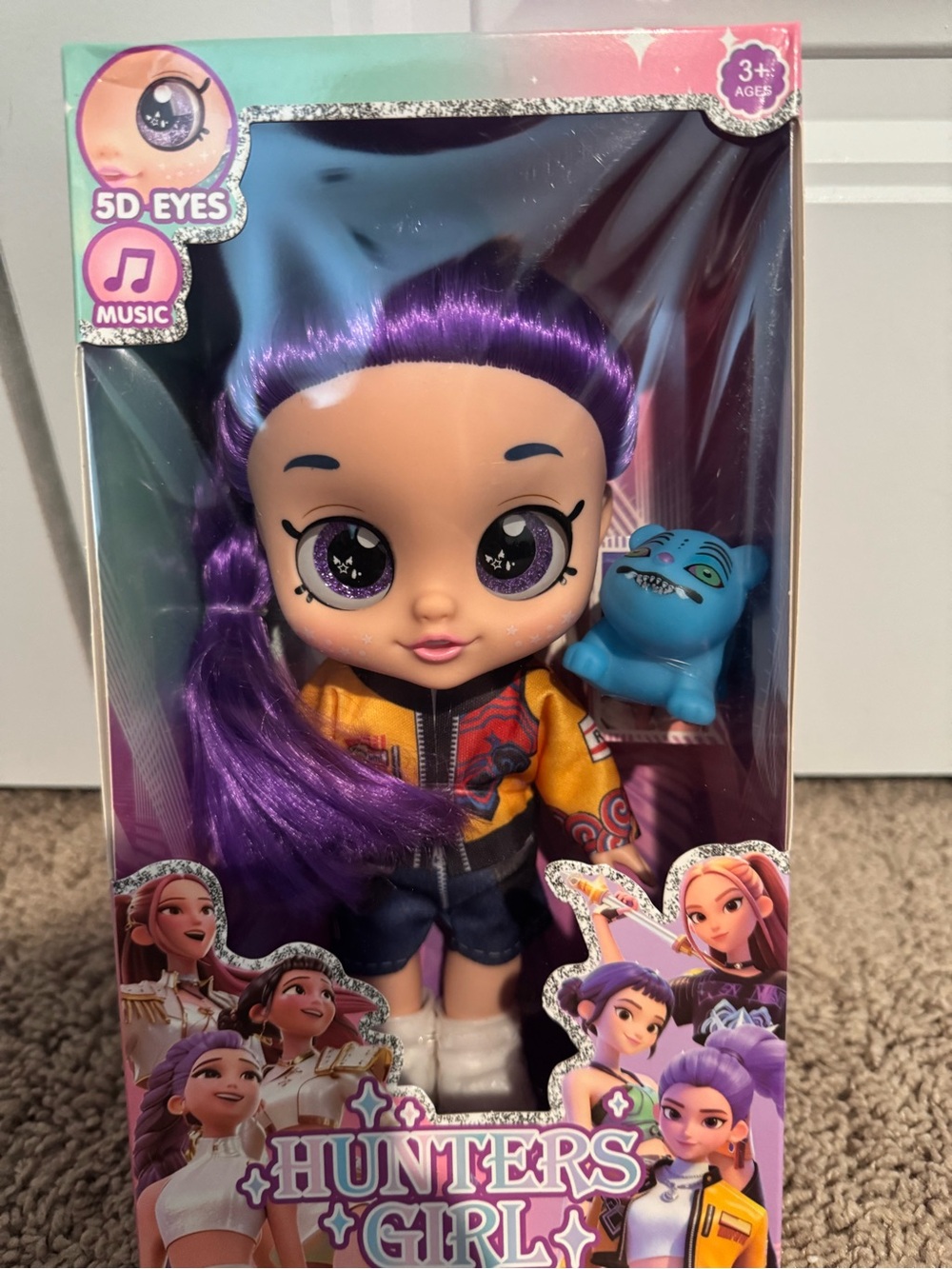 KPOP Demon Hunters Rumi Singing Doll – Music 5D Eyes Purple Hair Boxed Figure - Picture 7 of 11